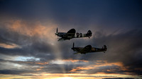 Two Spitfires at Sunset